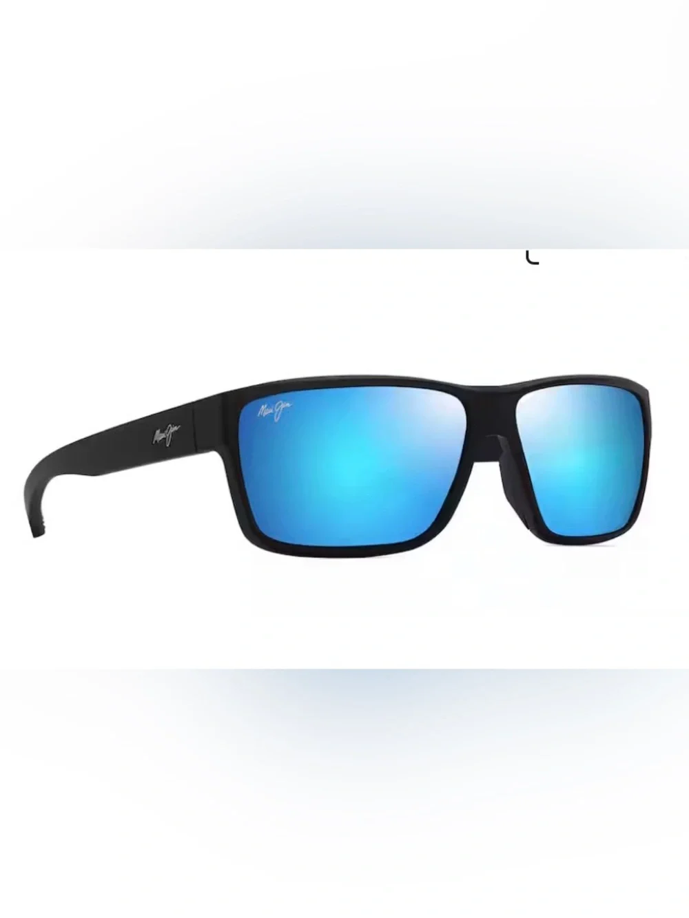 BNIB MAUI JIM POLARIZED UILA Sunglasses Matte Black with Blue Hawaii Lenses